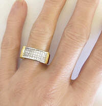 Invisibly Set Princess Cut Diamond Anniversary Band in 14k yellow gold