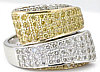 Genuine Diamond Fashion Ring in Two Tone White and Yellow Gold