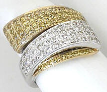 1.34 carat Genuine Diamond Fashion Ring in Two Tone White and Yellow Gold