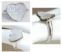 Black and White Diamond Heart Fashion Ring in 14k white gold