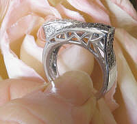 Black Diamond and White Diamond&nbsp;Fashion Bypass Ring&nbsp;in 14k white gold for sale