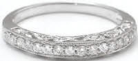 Antique Style Diamond Matching Wedding Band in 14k gold
