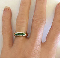 Emerald Ring with Diamond Accents in 14k yellow gold