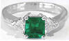 Colombian Emerald and Diamond Three Stone Rings