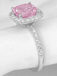 3 carat Cushion Cut Pink Sapphire Rings