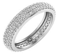 hree Row 1.8 ctw Pave Prong Set Diamond Eternity Band in Choice gold or platinum