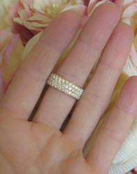3 carat Three Row Pave Set Genuine Diamond Eternity Band Ring in 14k rose gold for sale