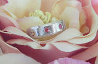 Burnished Genuine Rainbow Sapphire Eternity Wedding Band Ring with Satin Finishing in solid gold