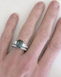 Fancy Sapphire Engagement Rings in 14k white gold