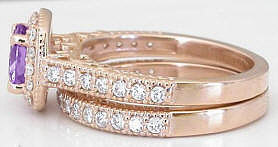 Purple Sapphire Engagement Ring Wedding Rings in gold