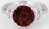 Garnet Diamond Halo Engagement Ring