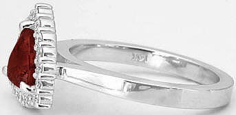 Trillion Cut Garnet Gemstone Ring in 14k white gold