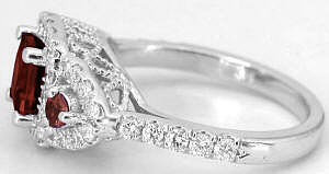 Unique Garnet Rings in 14k in 14k white gold