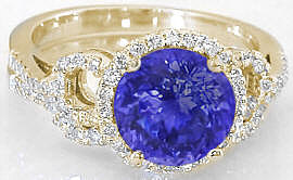 Tanzanite Wedding Set in 14k in 14k yellow gold
