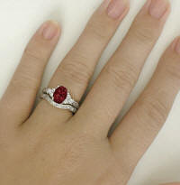 Gemstone Engagement Ring with Garnet and Antique Styling