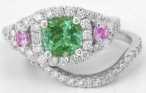 Green Tourmaline Engagement Rings