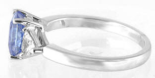 Three Stone Ring with Sapphires in 14k white gold