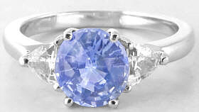 Light Blue Sapphire Ring in White Gold in 14k white gold
