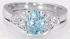 0.98 ctw Aquamarine and Diamond Engagement Ring in 14k
