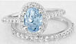1.05 ctw Oval Aquamarine and Diamond Engagement Ring in 14k
