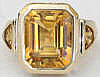 Bezel Set Citrine Ring in Yellow Gold