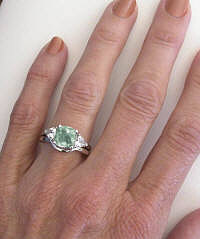 Diamond Alternative Prasiolite Engagement Rings
