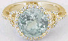 8mm Round Prasiolite (Green Amethyst) and Diamond Engagement Ring in 14k Yellow Gold