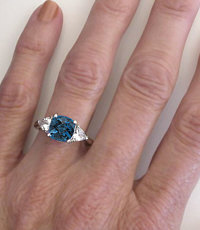London Blue Topaz Diamond Alternative Ring