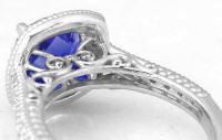 White Gold Tanzanite Cushion Rings in 14k white gold