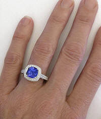 Tanzanite Diamond Rings in white gold in 14k white gold