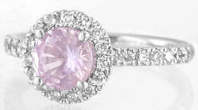 Light Pink Sapphire Round in 14k white gold