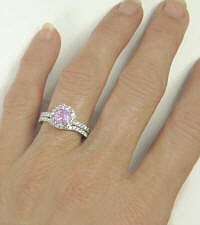 Pink Diamond Alternative Engagement Ring in 14k white gold