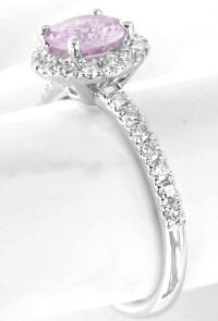Natural Pink Sapphire Ring in 14k white gold