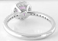 Genuine Pink Sapphire Ring in 14k white gold