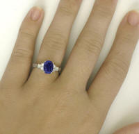 Antique Style Iolite Rings in 14k white gold