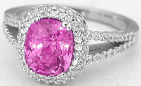 One of a Kind Pink Sapphire and Diamond Rings