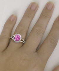 Stunning Pink Sapphire and Diamond Rings in 14k white gold