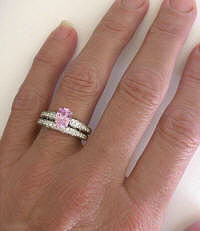 Engagement Rings with Pink Sapphire in 14k white gold