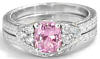 Unheated Ceylon Pink natural Sapphire Diamond Engagement Ring