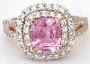 Pink Sapphire Diamond Halo Ring