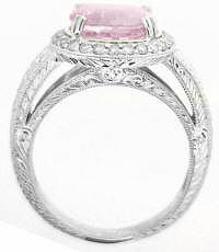 Unheated Untreated Light Pink Sapphire and Diamond Wedding Ring in 14k gold
