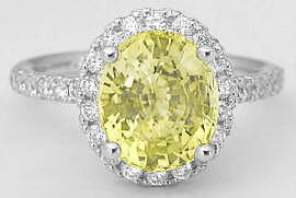 Unheated Canary Yellow Sapphire Ring in 14k white gold