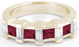 Rhodolite Diamond Wedding Band