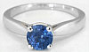 Solitaire Blue Sapphire in 14k white gold