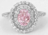 Pink Sapphire Diamond Engagement Ring in 14k white gold