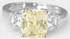 Rare Radiant Cut Yellow Sapphire and White Sapphire Engagement Ring
