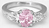Pink Sapphire and Pear White Sapphire Ring in 14k