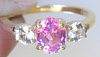 Diamond Alternative Pink Sapphire Engagement Rings