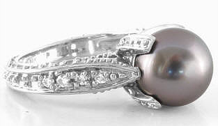 Unique Silver Tahitian Pearl Rings