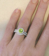 Engagement Sets with Peridot in 14k in 14k white gold